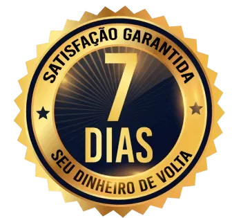 Selo de satisfação garantida: 7 dias, seu dinheiro de volta